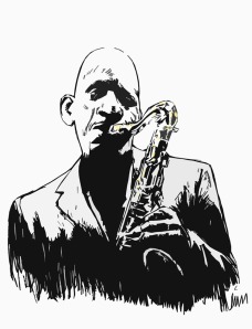 2nd sketch of Sonny Rollins by Lon Levin